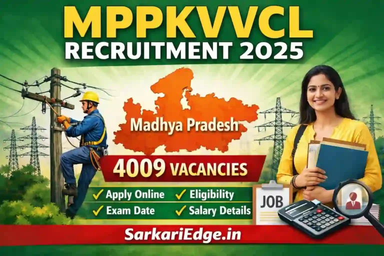 MPPKVVCL Recruitment 2025, MPPKVVCL Vacancy 2025, MPPKVVCL Apply Online, MPPKVVCL 4009 Post, MP Electricity Department Recruitment, MP Bijli Vibhag Bharti 2025, MPPKVVCL Notification 2025, mpwz.co.in Recruitment, MP Power Distribution Jobs, MPPKVVCL Exam Date, MPPKVVCL Eligibility, MPPKVVCL Age Limit, MPPKVVCL Selection Process, Government Jobs in Madhya Pradesh, Sarkari Naukri MP