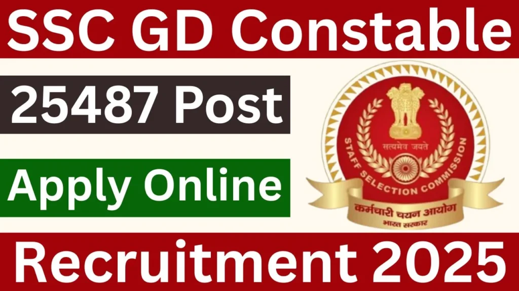 SSC GD Constable Recruitment 2025, SSC GD 2025, SSC GD Vacancy 2025, Apply SSC GD 2025, SSC GD Online Form, CAPF Constable Recruitment, CISF Recruitment 2025, BSF Constable Recruitment, CRPF Constable, ITBP, SSB, AR, SSF, NCB Constable 2025